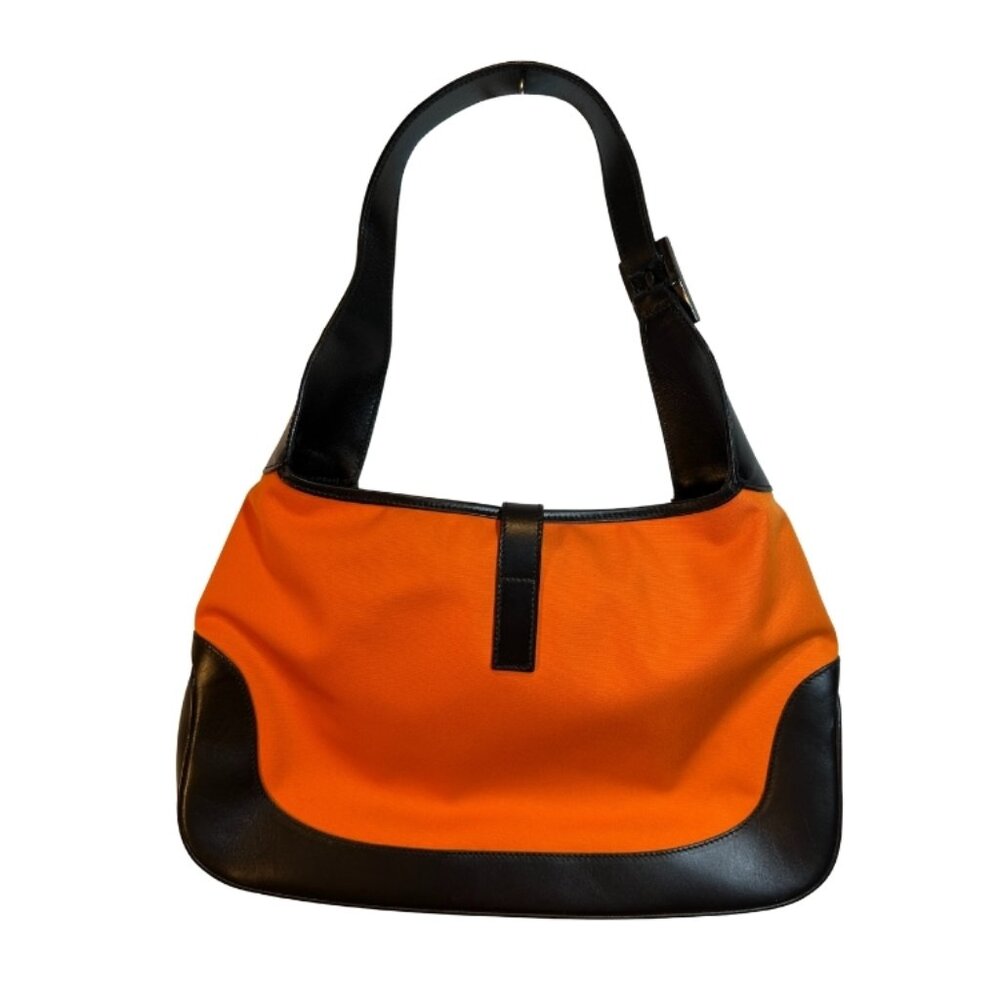 1999 Gucci Tom Ford Jackie Hobo – Bold Orange Nylon & Leather - Picture 6 of 13